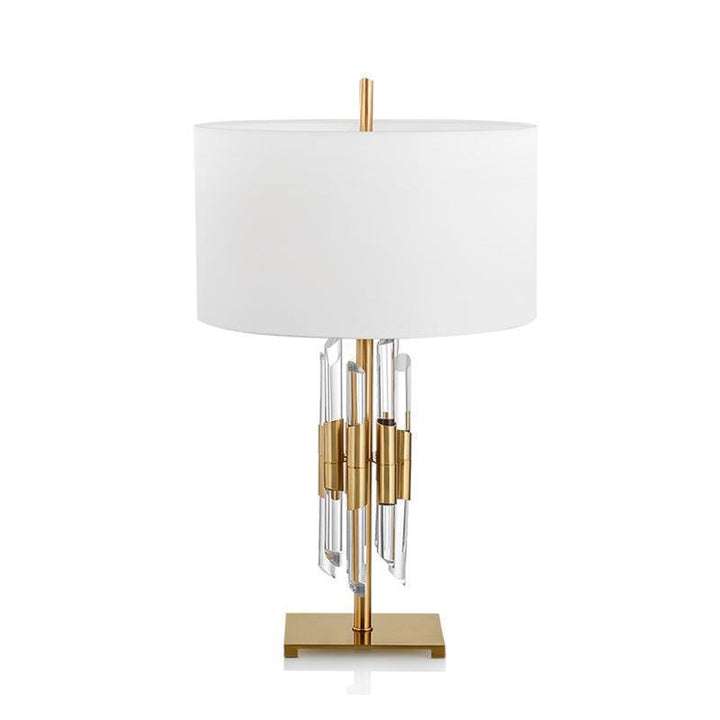Modern Crystal Table Lamp with Gold Accents