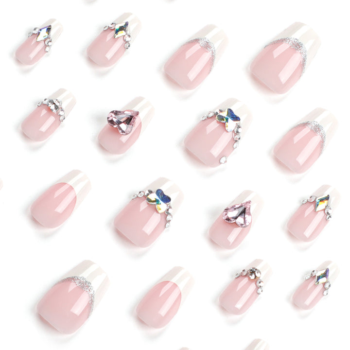 Artistic Nail Extensions with Gemstone Decorations Kalsten