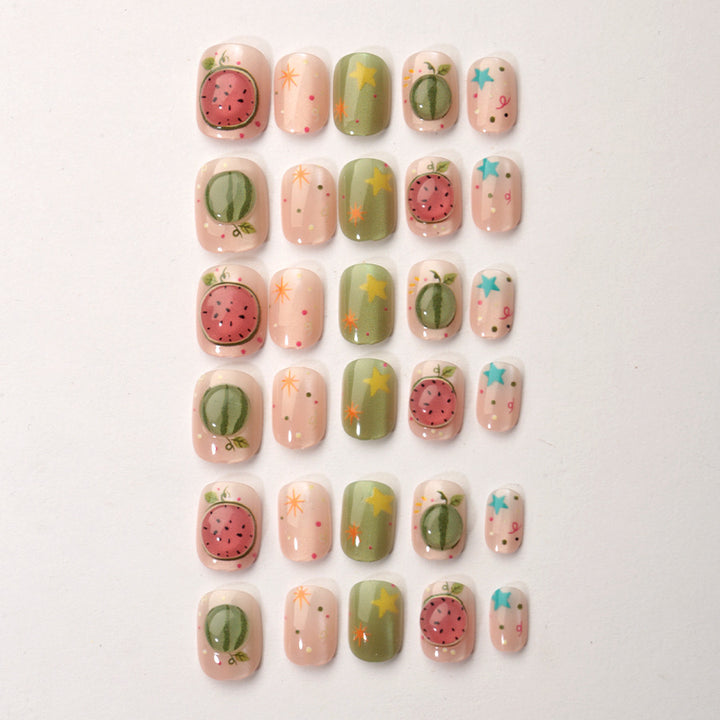 Artistic Fruit-Inspired Press-On Nail Art Set Kalsten