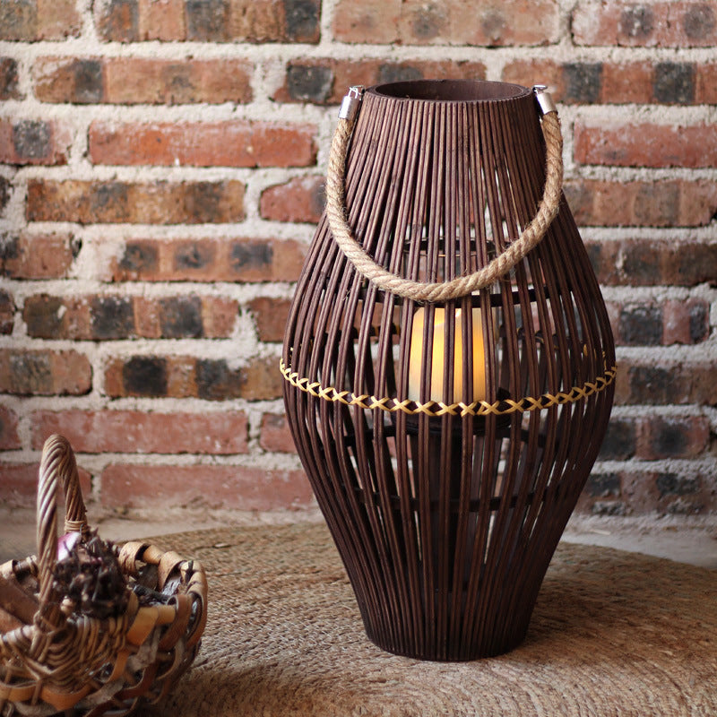 Rustic Rattan Lantern Kalsten