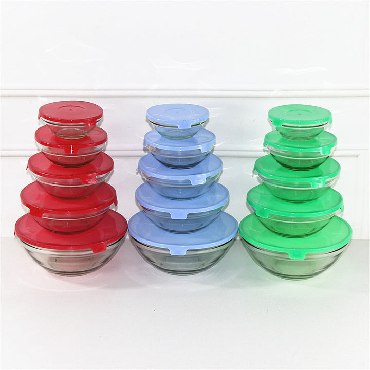 Women's set of stackable storage bowls with tight silicone lids Kalsten