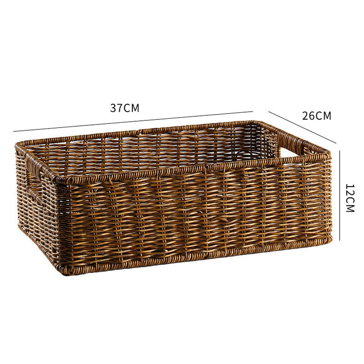Handcrafted Large Rectangular Wicker Storage Basket Kalsten