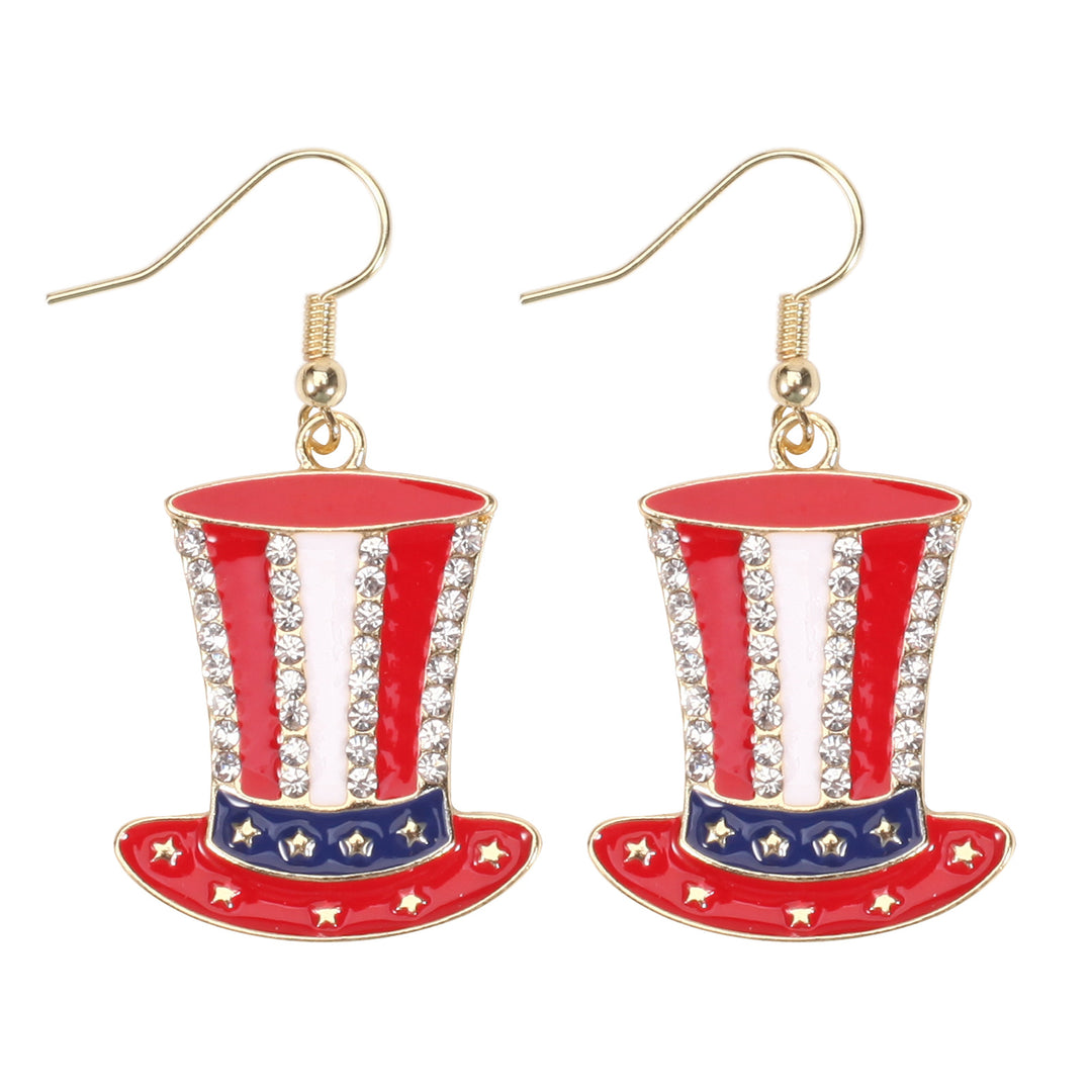 Women's filigree earrings in flag design with crystal stripes and enamel trim Kalsten
