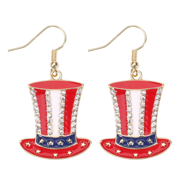 Women's filigree earrings in flag design with crystal stripes and enamel trim Kalsten