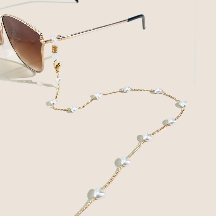 Elegant Pearl Chain Sunglasses Holder Kalsten