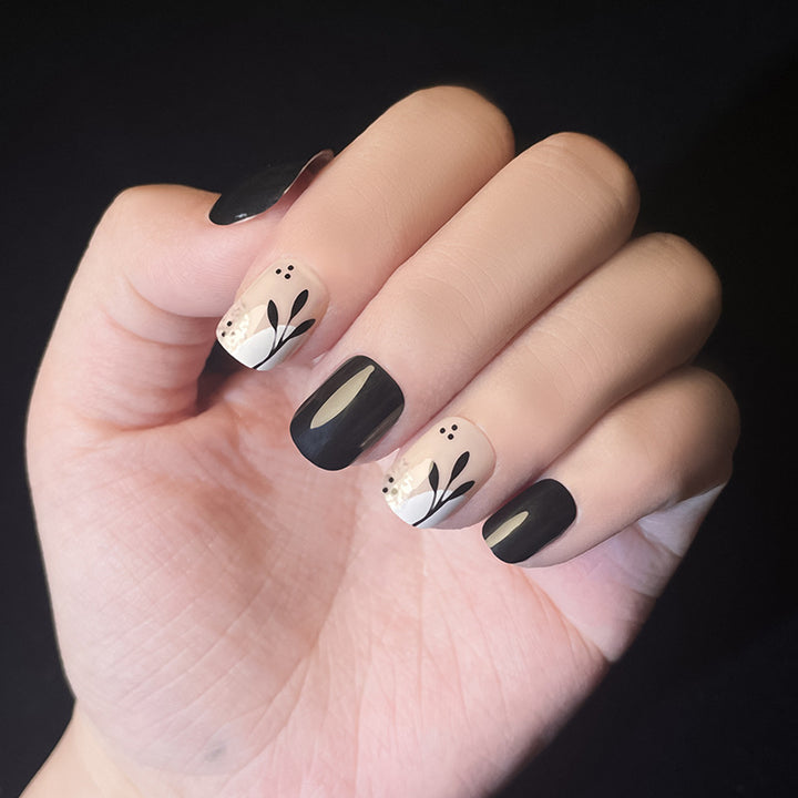 Artistic Floral and Glitter Press-On Nails Kalsten