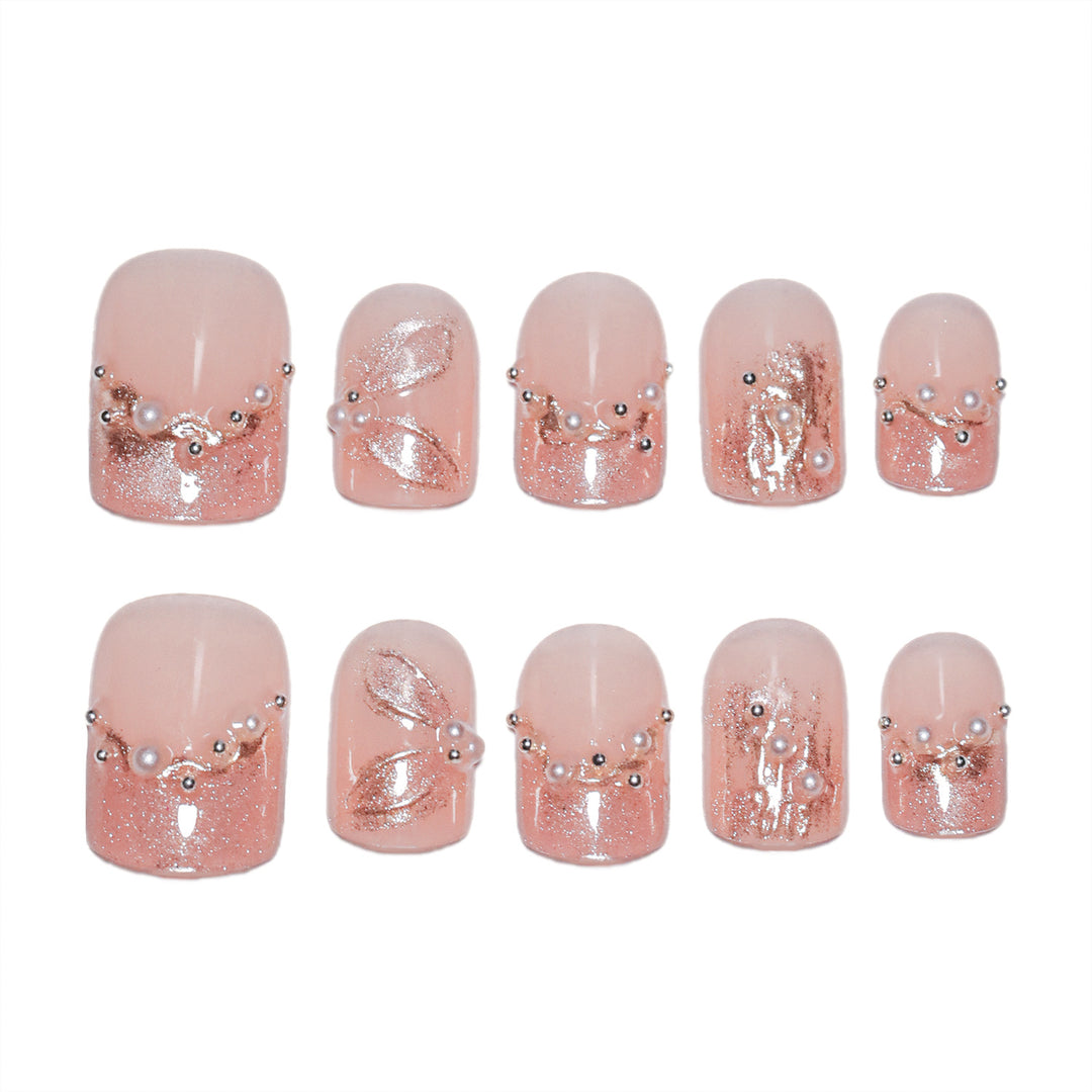 Handmade art nails with delicate embellishments Kalsten