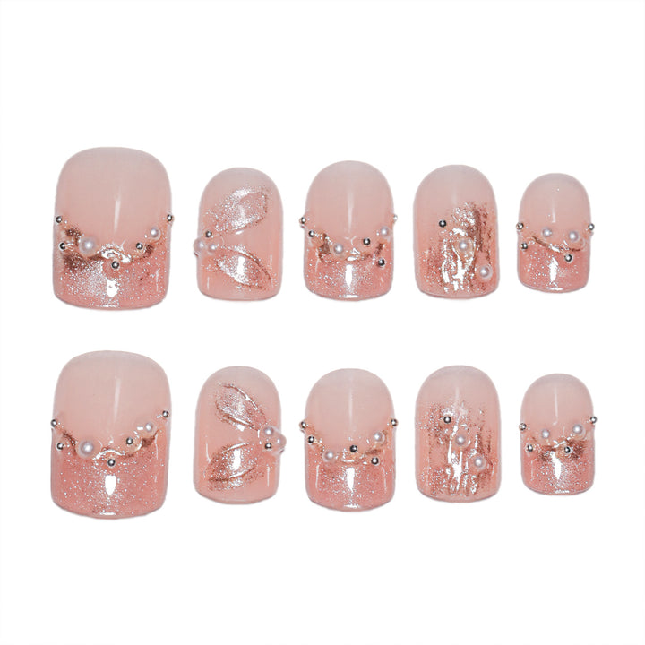 Handmade art nails with delicate embellishments Kalsten