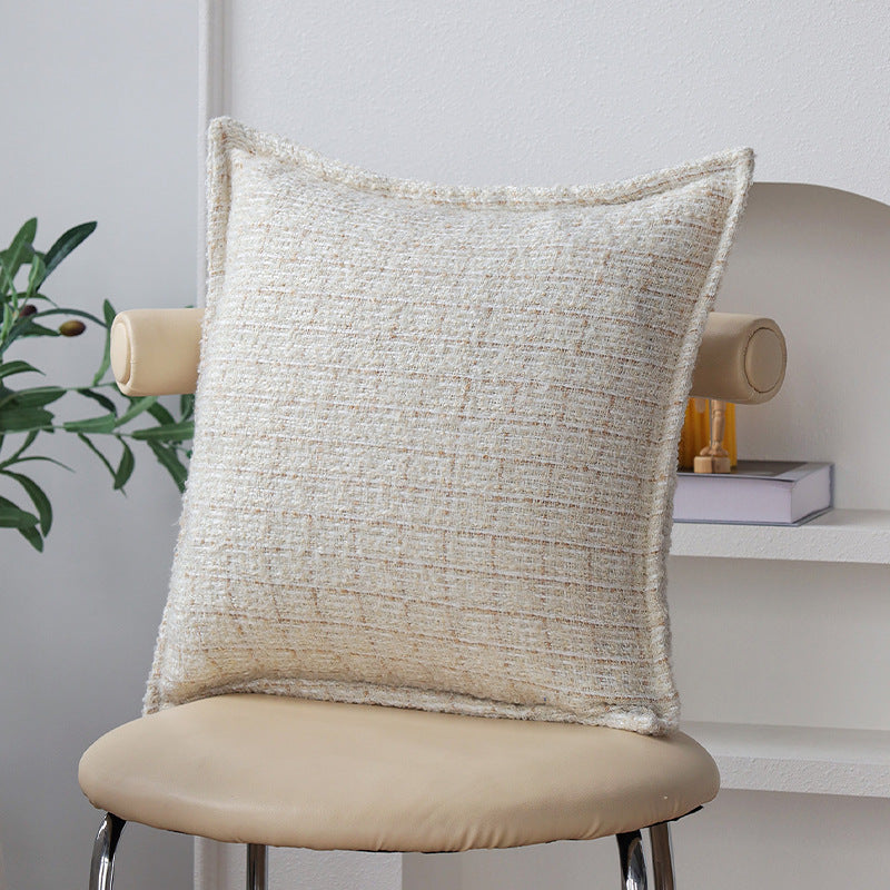 Square decorative pillow cover with tufted grid relief and tassel appliqués Kalsten