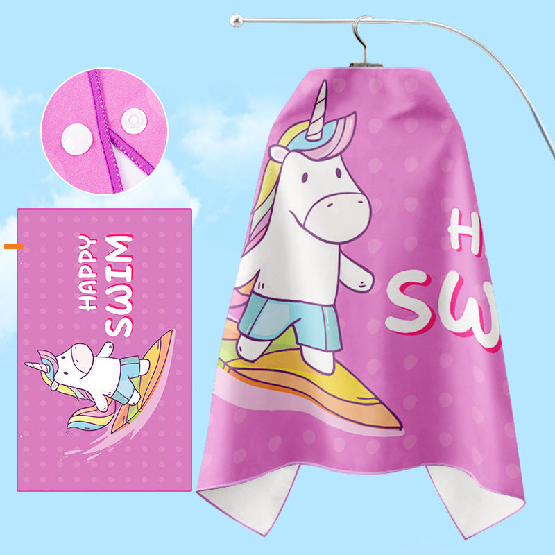 Bathrobe Kalsten with unicorn motif and practical hood