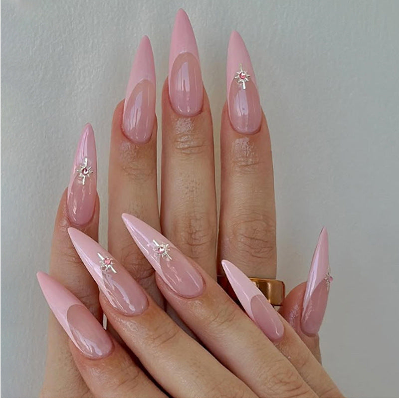 Elegant Press-On Nail Design Set with Decorative Floral Accents Kalsten