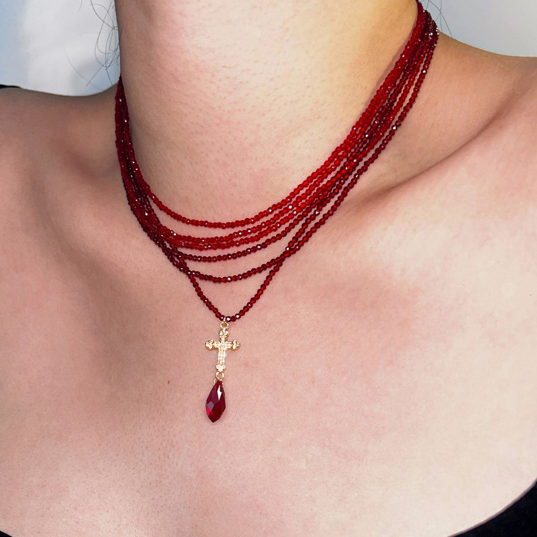 Layered Beaded Cross Necklaces Kalsten