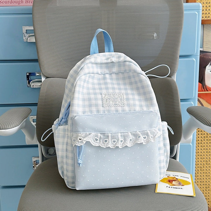 Cute Checkered Pattern Backpack Kalsten