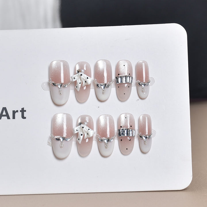 Glamorous Crystal-Studded Stiletto Press-On Nails Kalsten