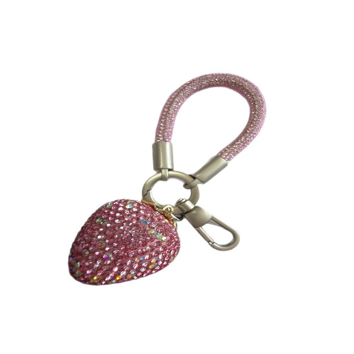 Glittering Strawberry Charm Keychain Kalsten
