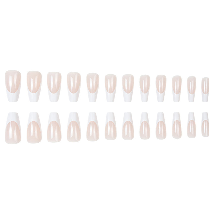 French Tip Long Press-On Nails Kalsten