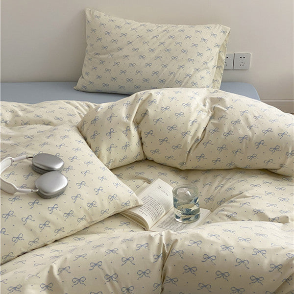Children's bedding set with cute car bear design made of soft cotton blend