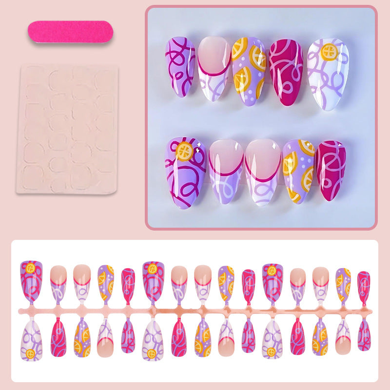 Artificial nail set with colorful and creative designs Kalsten