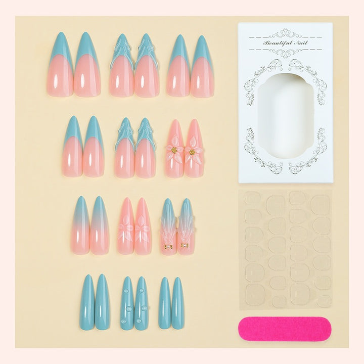 Creative nail art set with blooming accents and elegant designs Kalsten
