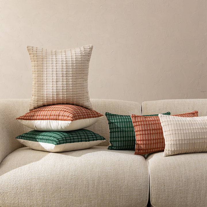 Cotton cushion duo with handwoven texture and hidden zipper Kalsten