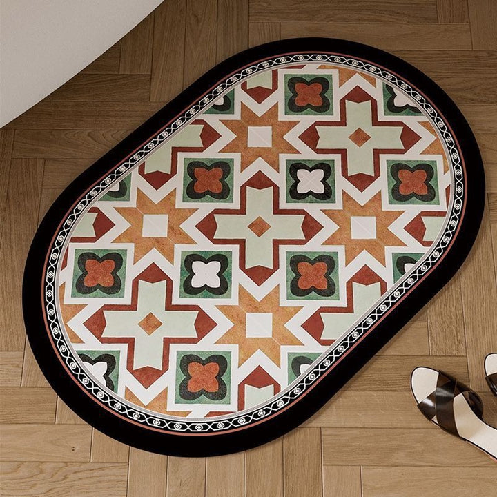 Floral Design Bathroom Mat