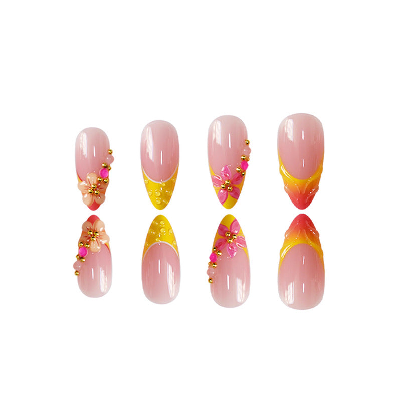 3D Floral Accent Press-On Nail Art Set Kalsten
