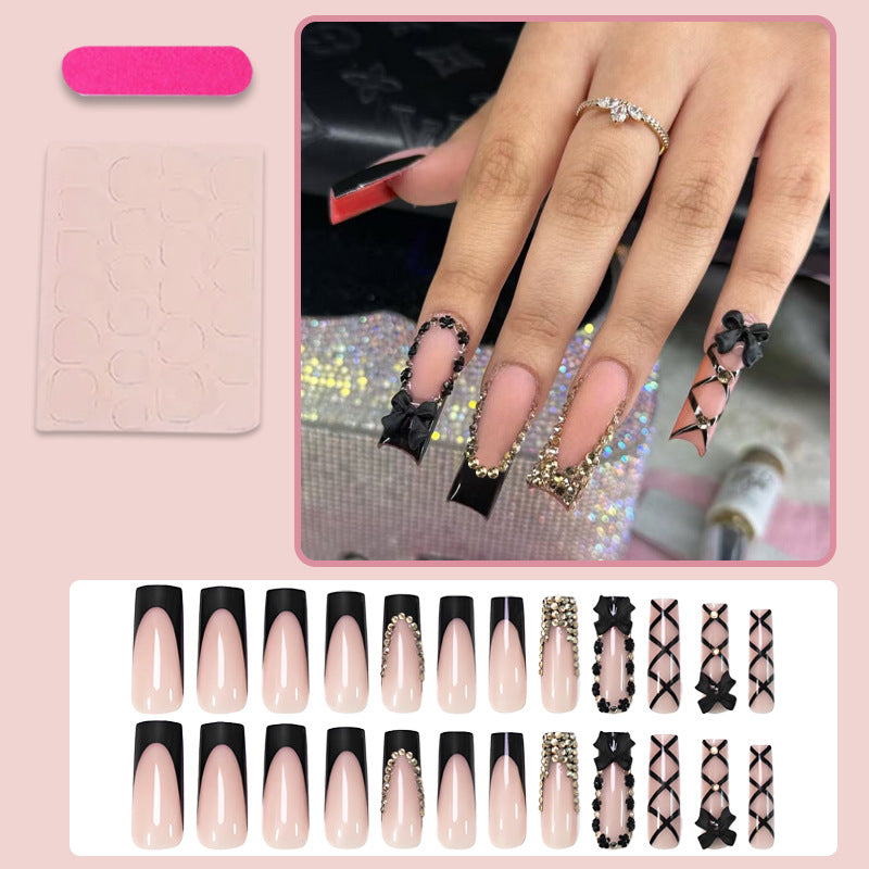 Luxury artificial nails with sparkling accents and creative design Kalsten