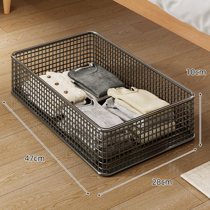 Low-Profile Underbed Metal Mesh Storage Basket