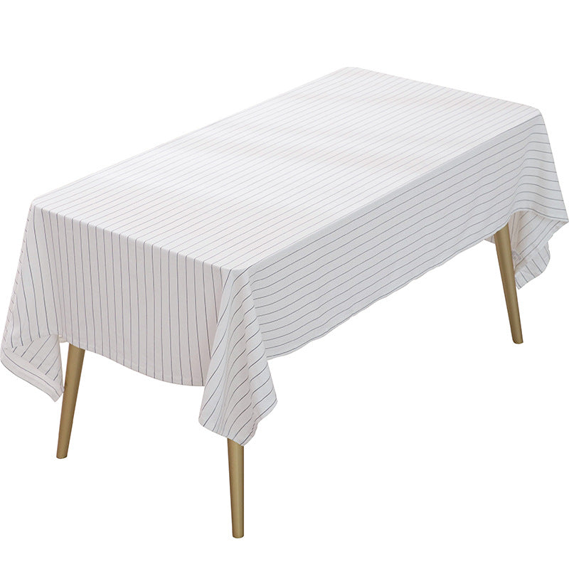 Rectangular tablecloth made of cotton-linen blend with embossed polka dot pattern and water-repellent surface Kalsten