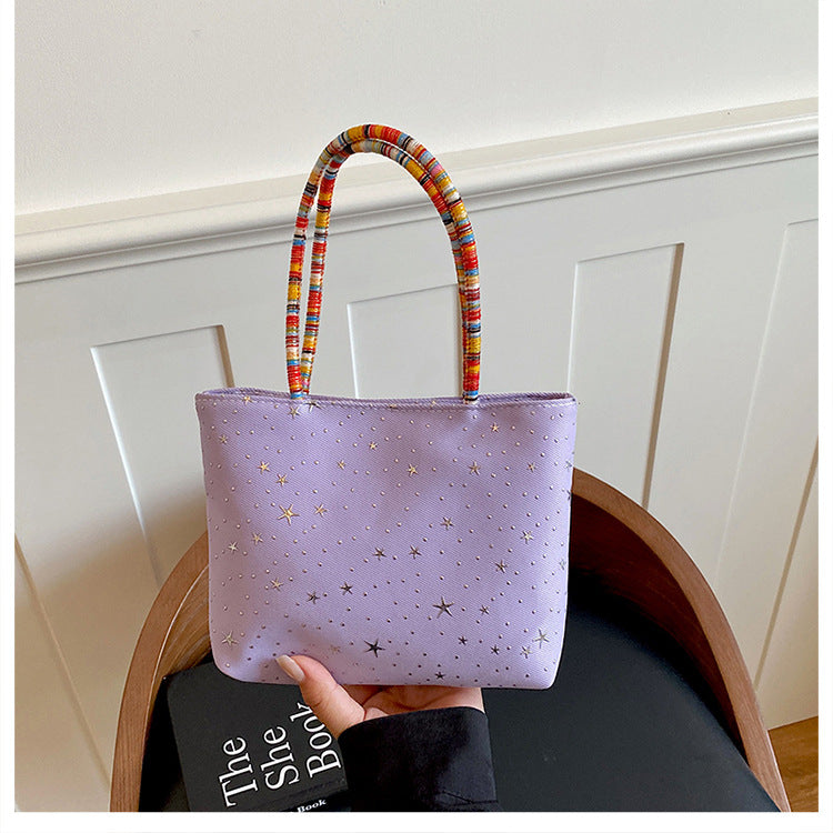 Star-Patterned Casual Tote Bag