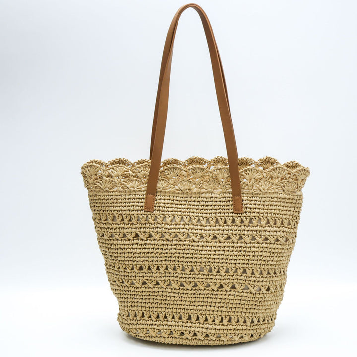 Handwoven tote bag with floral details Kalsten