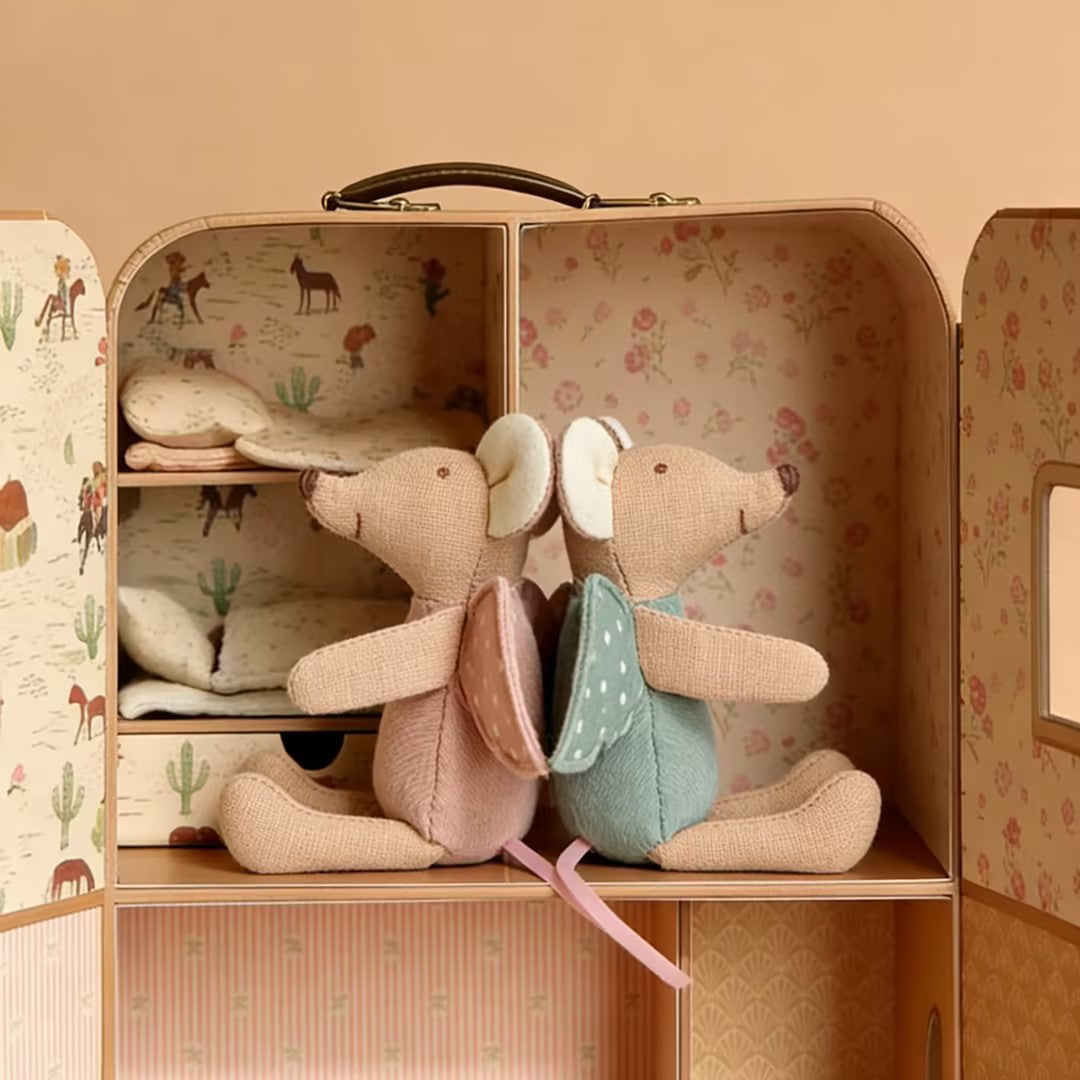 Miniature Linen Mouse Comforter Plush Keyring