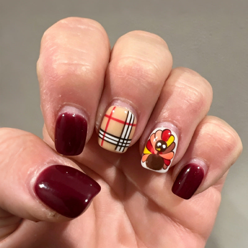 Artificial nail set with festive Thanksgiving motif Kalsten