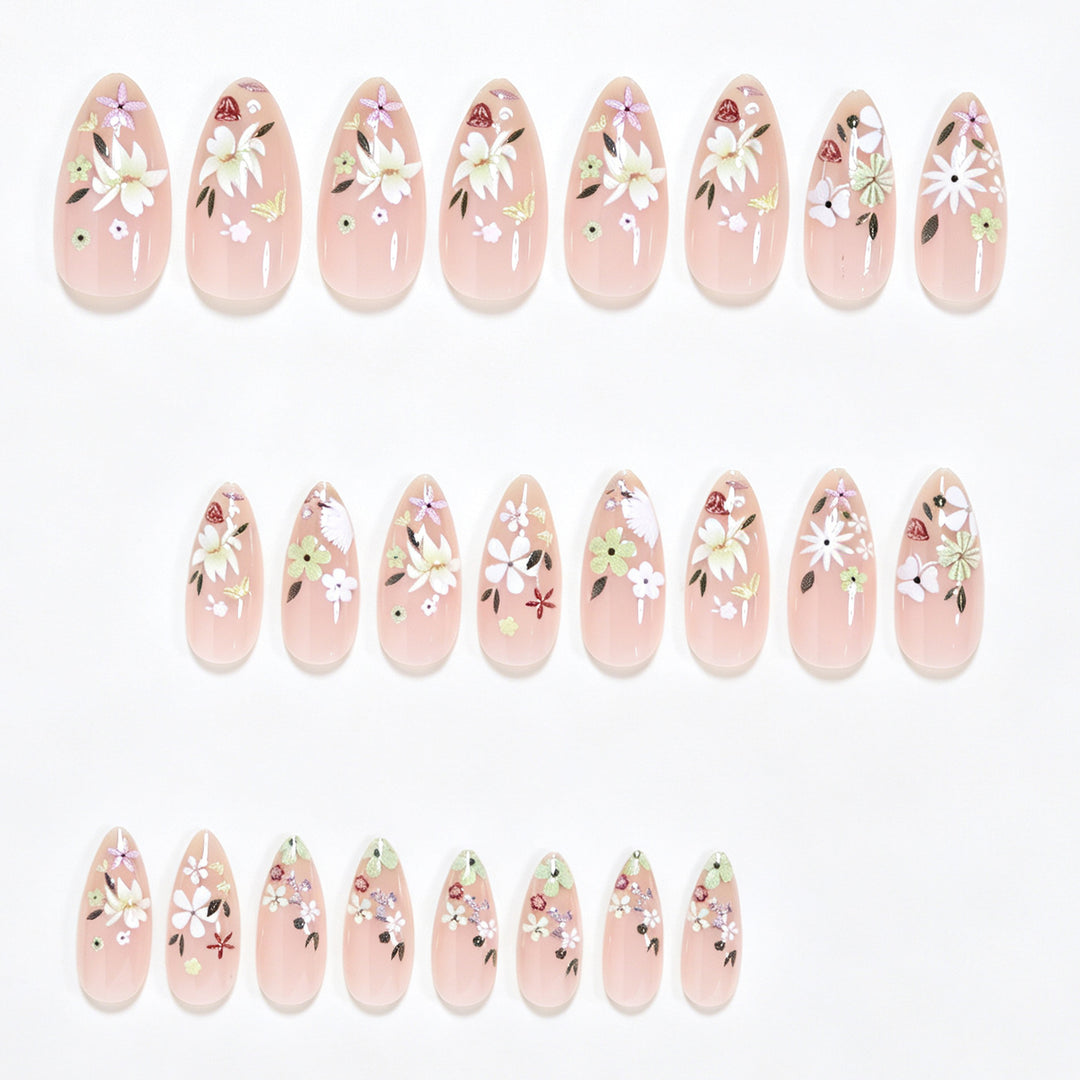 Floral Art Acrylic Nail Tips Kalsten