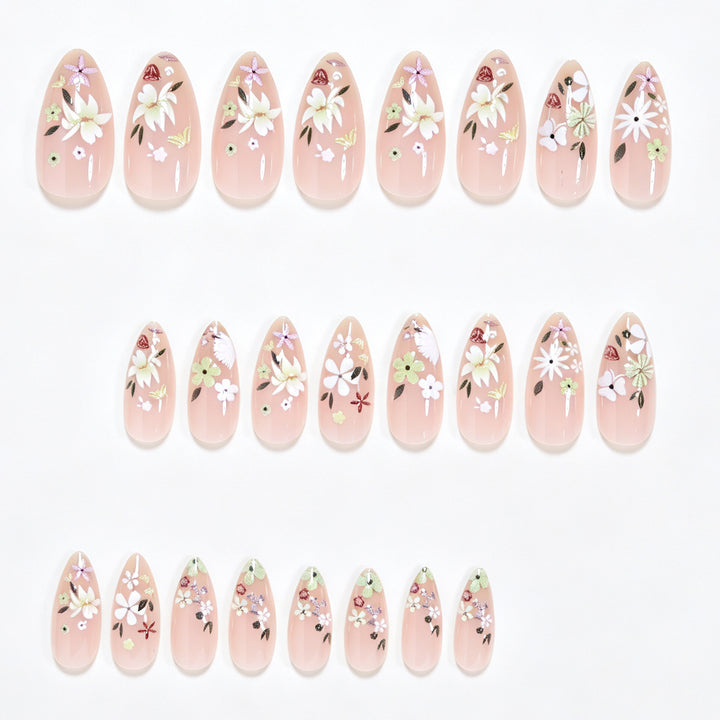 Floral Art Acrylic Nail Tips Kalsten