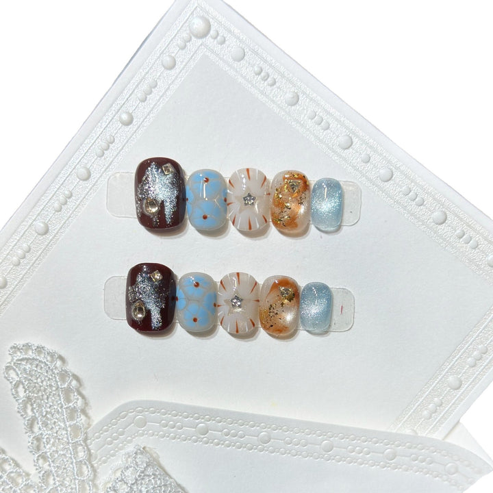 Stylish Glitter Press-On Nail Set Kalsten