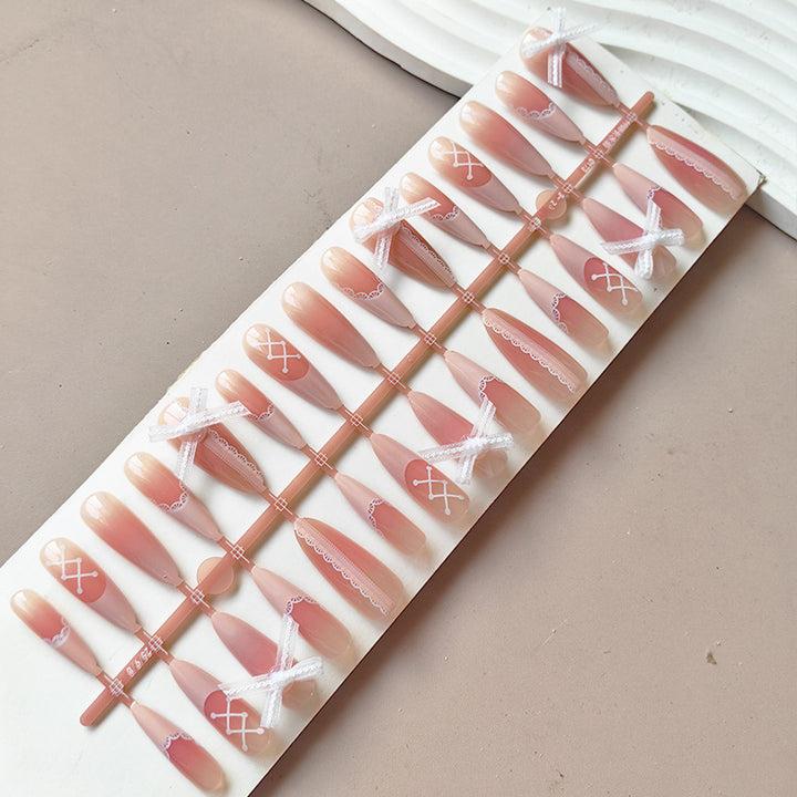 Artificial nail tips with romantic lace decorations Kalsten