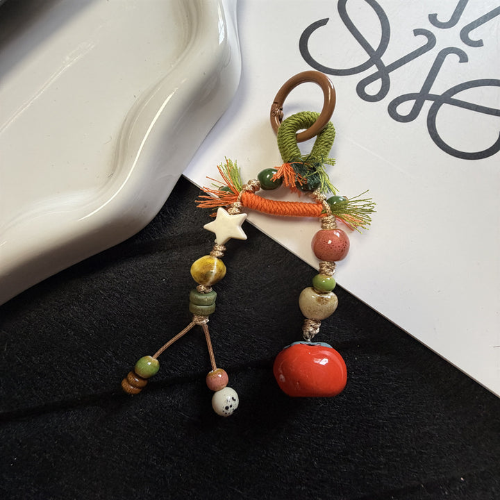 Decorative Beaded Fruit-Themed Keychain Kalsten