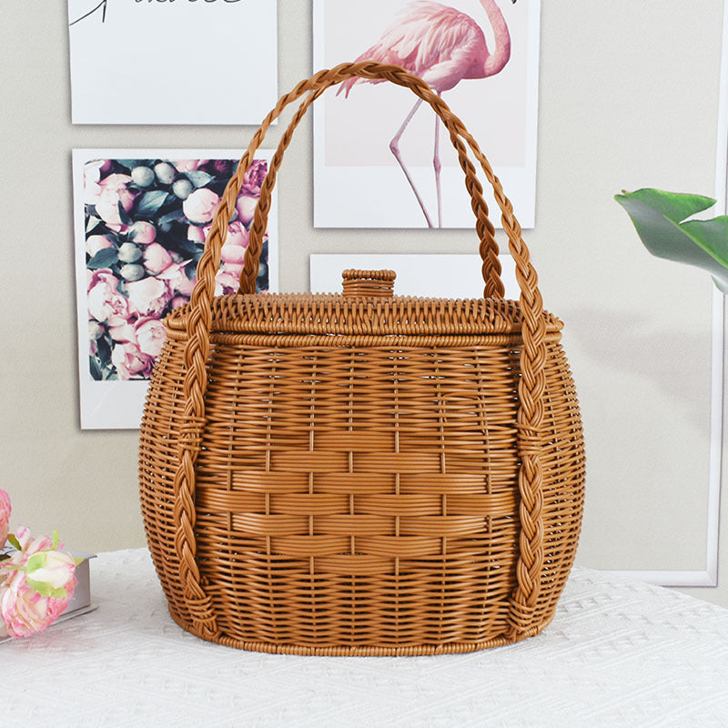Handcrafted Wicker Storage Basket Kalsten
