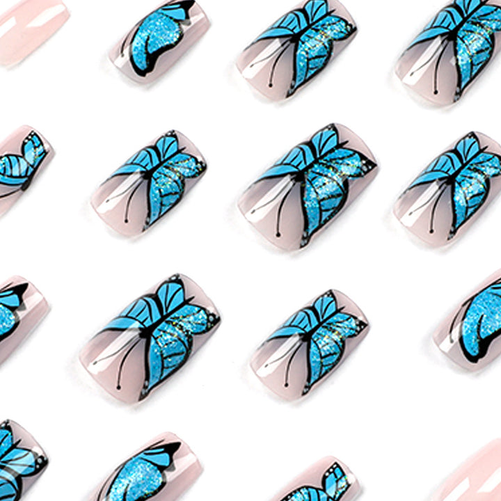 Artificial Nail Art Design with Butterfly Motif Kalsten