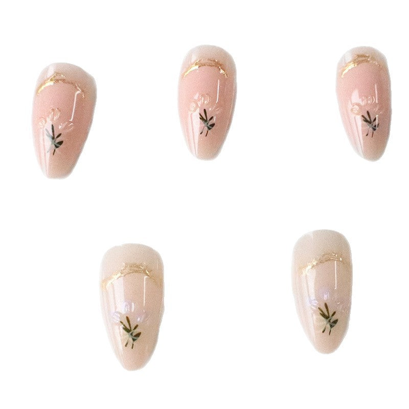 Artistic Long Almond-Shaped Nail Art Enhancements Kalsten