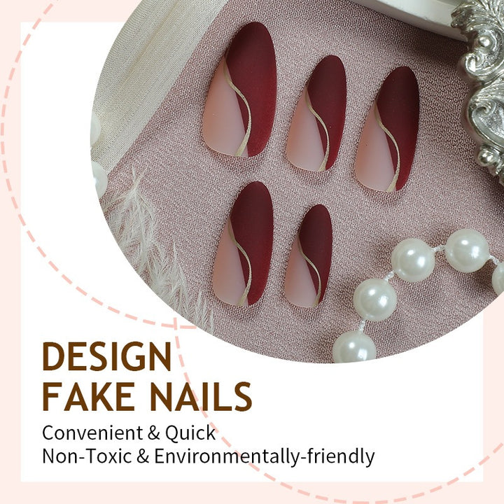 Nail art set with elegant wave patterns Kalsten