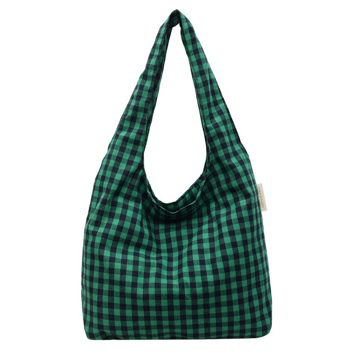 Gingham Patterned Hobo Bag