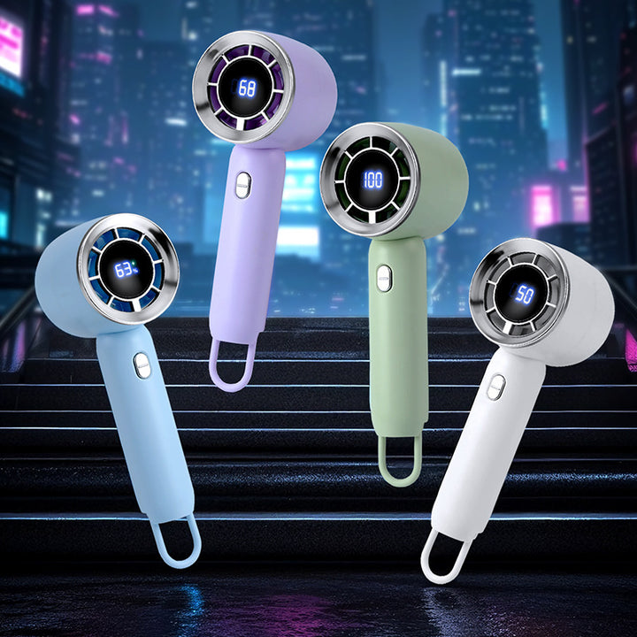 Unisex Portable Mini Hand Fan with Digital Speed Display Kalsten