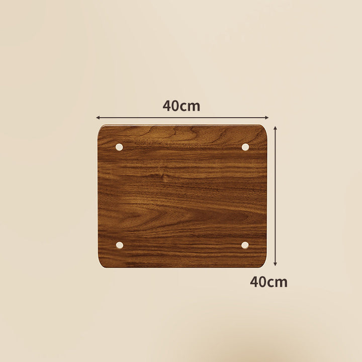 Compact Square Bamboo Shelf Panel with Rounded Corners and Pre-Drilled Mounting Holes