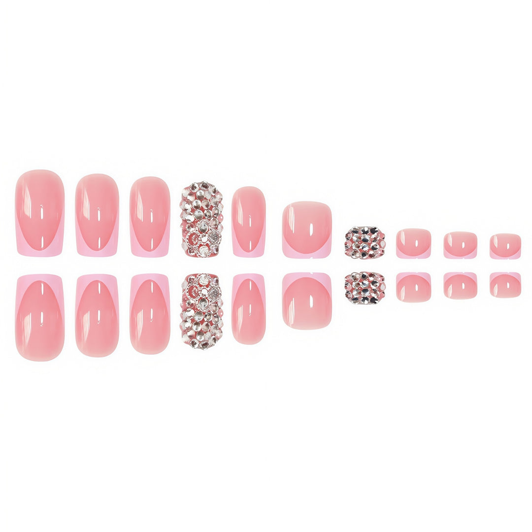 Glamorous French Tip Press-On Nail Set Kalsten