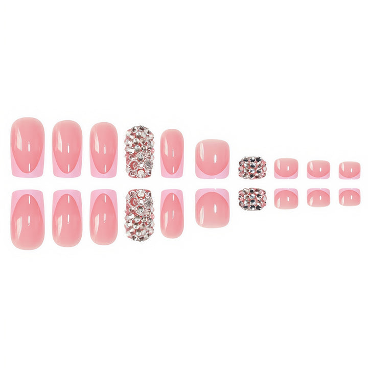 Glamorous French Tip Press-On Nail Set Kalsten