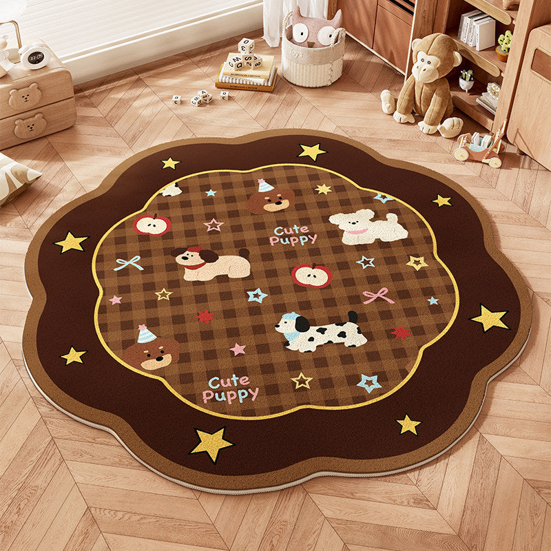 Playful Animal-Themed Round Area Rug