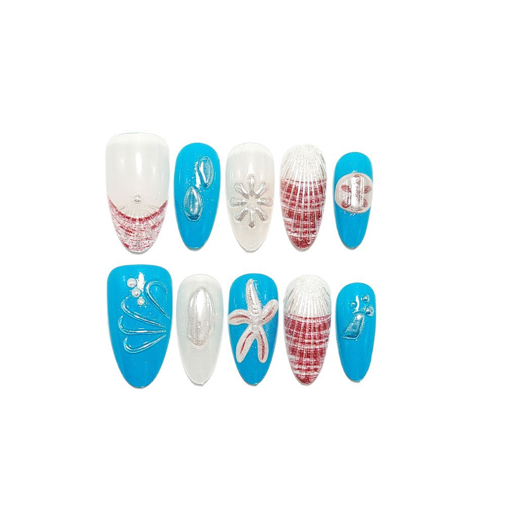 Artificial nails with maritime design Kalsten