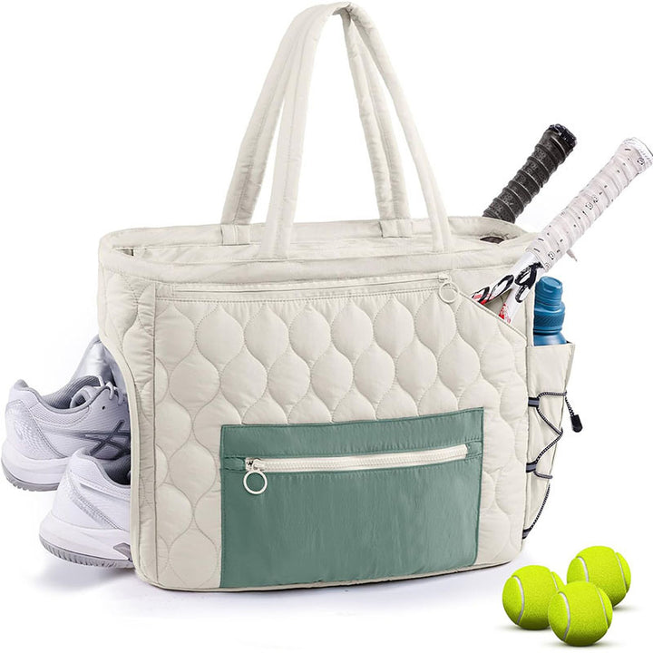 Sporty quilt bag with separate shoe compartment and pockets for accessories Kalsten